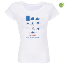 T-shirt Femme BLANC Fédération Française de Voile Mon premier navire